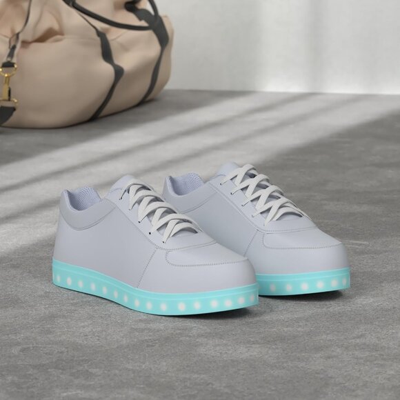 ⚡Unisex White USB Charging Light Up Shoes Sports LED Dancing Sneakers Lace Up - Picture 2 of 8